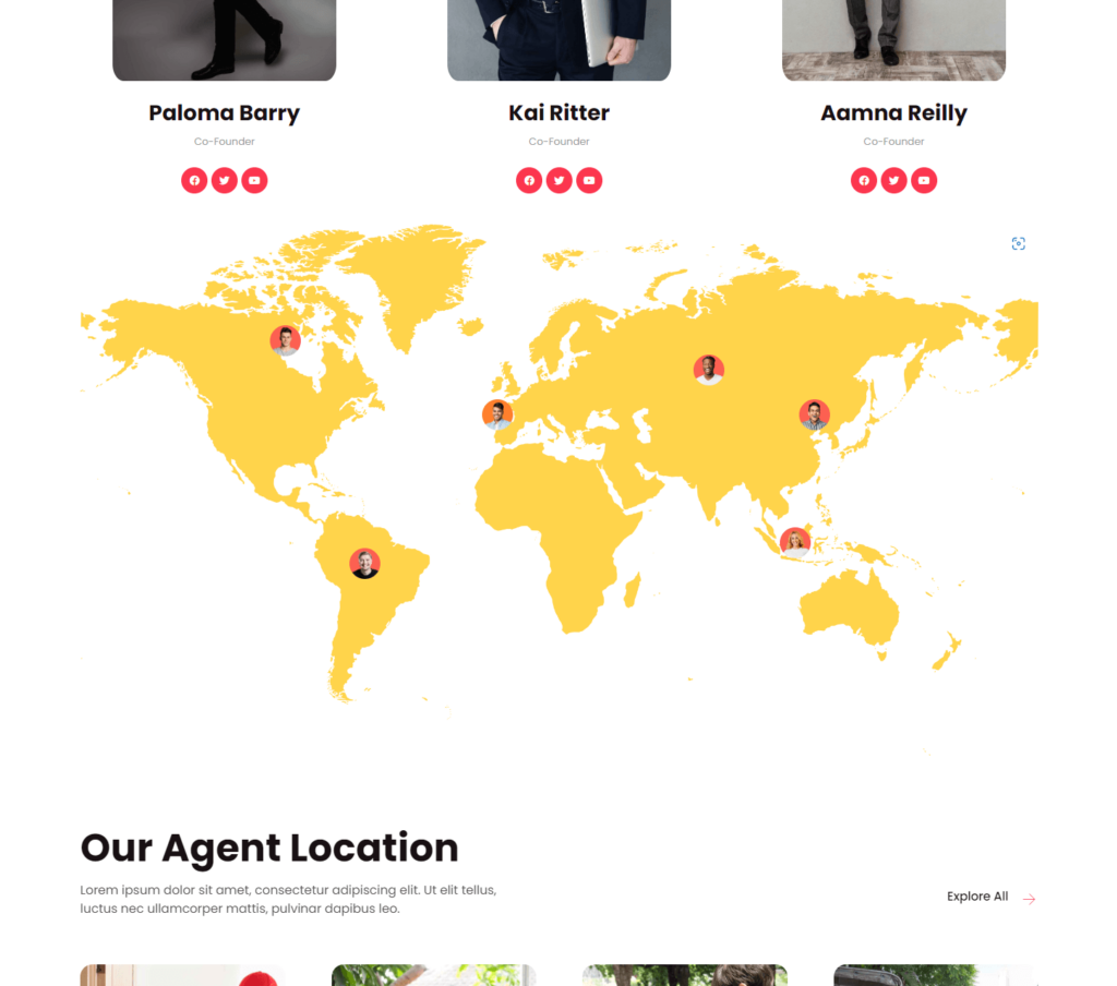 Agent section of Deliventure Elementor template kit