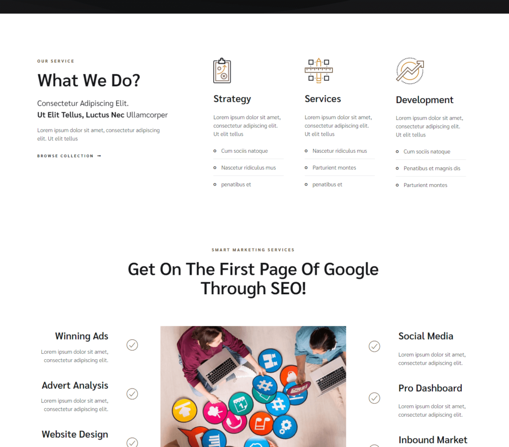 Services page of Ethan Elementor template kit