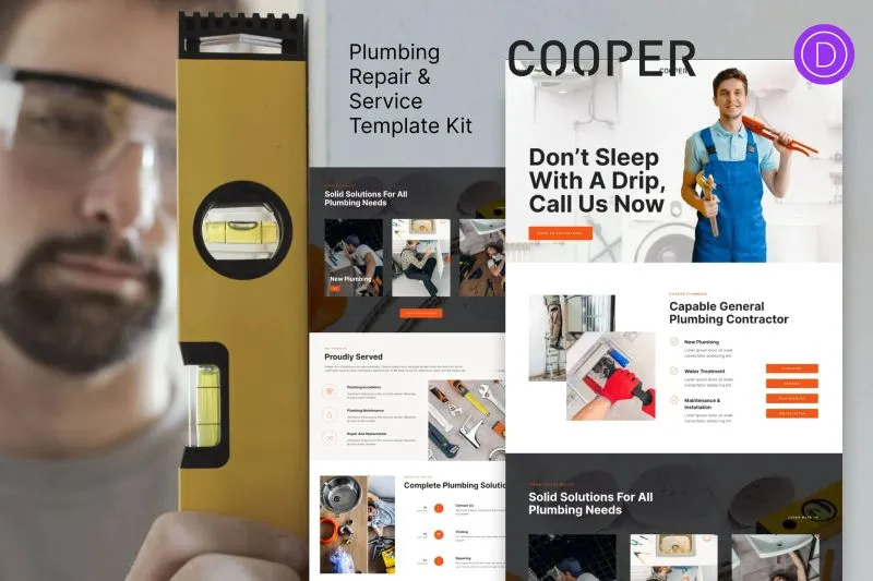Cooper – Plumbing Repair Service & Maintenance Divi Layout Kit