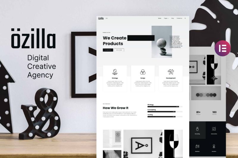 Ozilla - Digital Creative Agency Elementor Template Kit