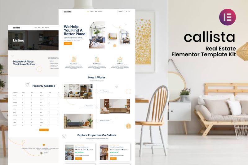 Callista - Real Estate Elementor Template Kit
