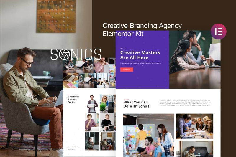 Sonics - Creative Branding Agency Elementor Template Kit