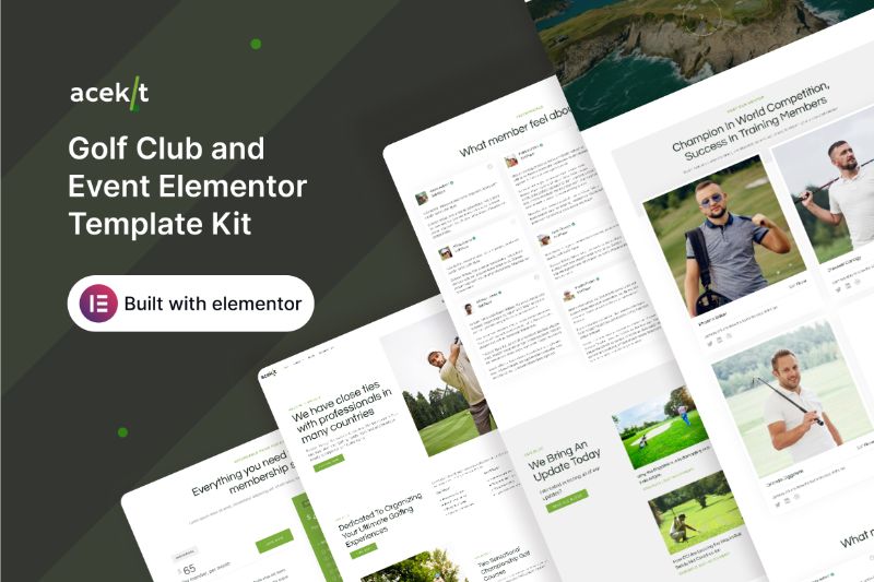 Acekit - Golf Club and Event Elementor Template Kit