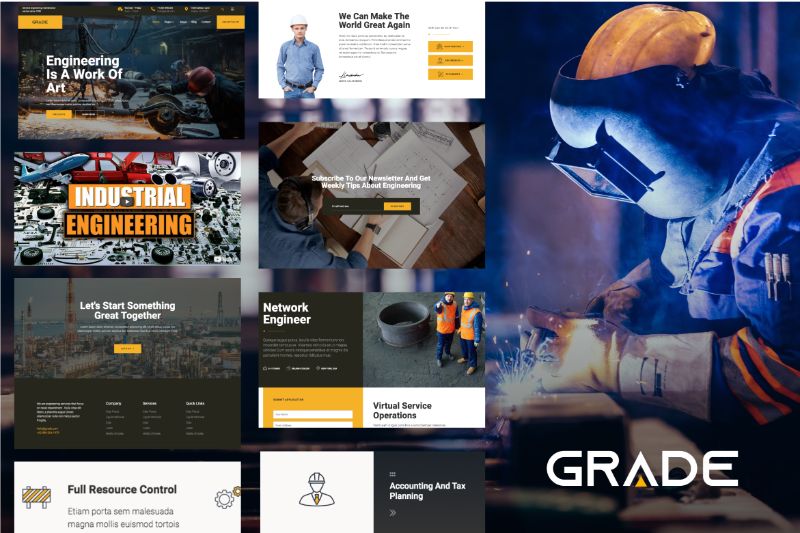 Grade - Engineering Industrial Elementor Template Kit