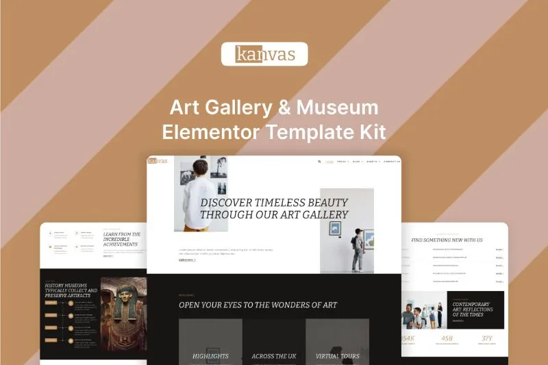 Kanvas - Art Gallery and Museum Elementor Template Kit