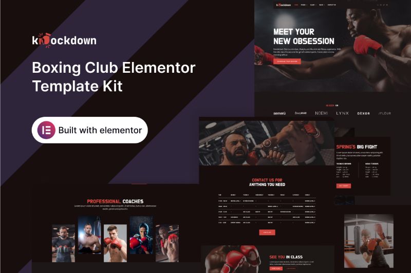 Knockdown - Boxing Club Elementor Template Kit