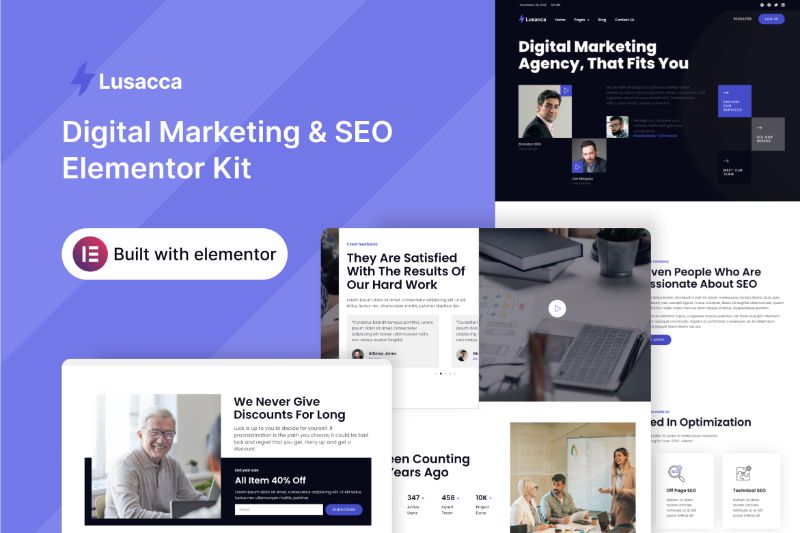Lusacca - SEO Agency Elementor Template Kit