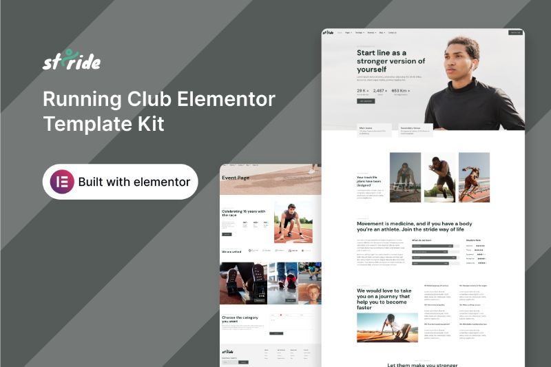 Stride - Running Club Elementor Template Kit