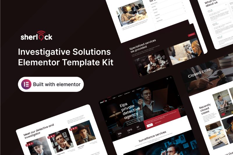 Sherlock - Private Investigator Elementor Template Kit