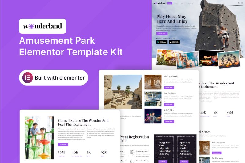 Wonderland - Amusement Park Elementor Template Kit