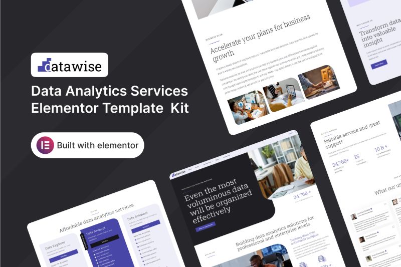 Datawise - Data Analytics Services Elementor Template Kit