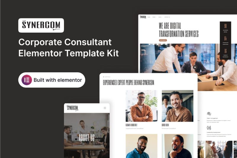Synercom - Corporate Consultant Elementor Template Kit