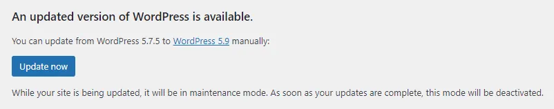 checking for updated version