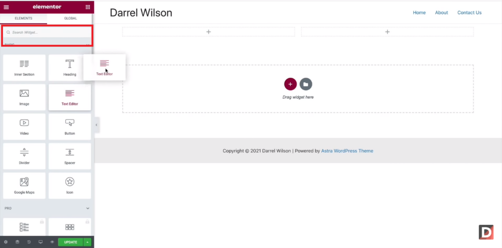 Incorporating Additional Widgets In Elementor Templates