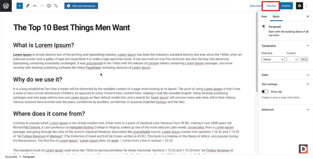 Previewing Content in WordPress