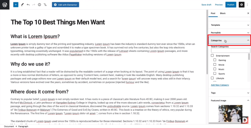 Adding Categories In WordPress