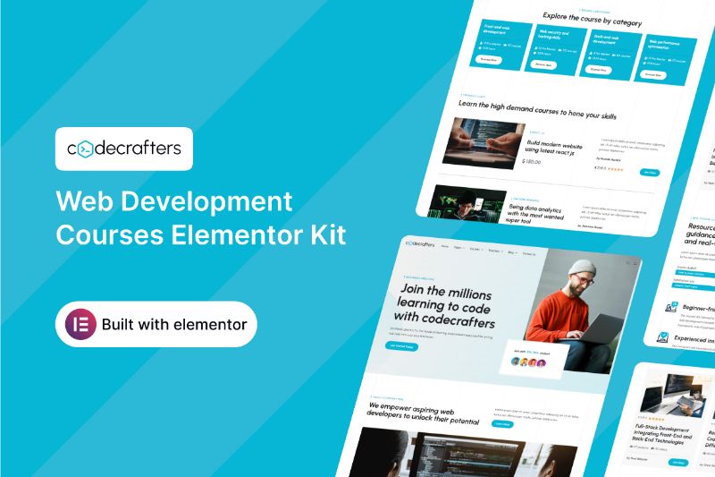 Codecrafters - Web Development Courses & Tutorials Elementor Template Kit