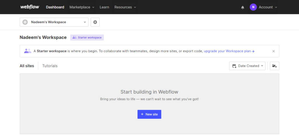 Webflow Dashboard