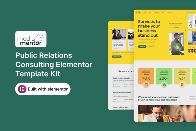 MediaMentor - Public Relations Consulting Elementor Template Kit