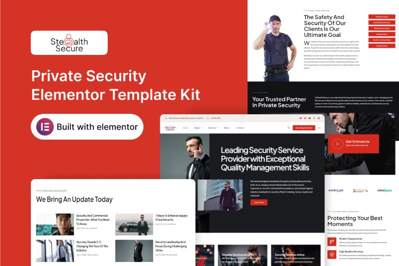 StealthSecure - Private Security Elementor Template Kit