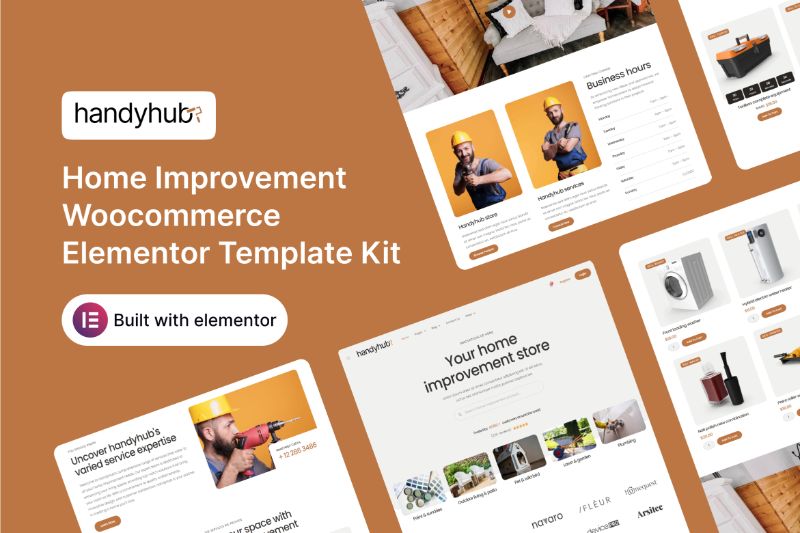 HandyHub - Home Improvement WooCommerce Elementor Template Kit