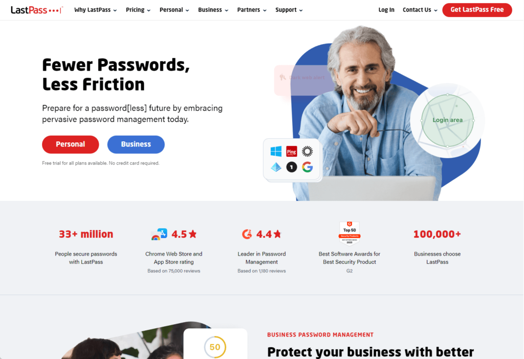 fewer passwords, less friction