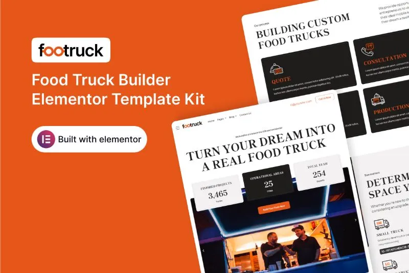 Footruck - Food Truck Builder Elementor Template Kit