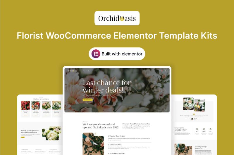 OrchidOasis - Florist WooCommerce Elementor Template Kit