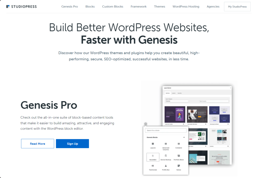 build better wordpress websites, faster with genesis