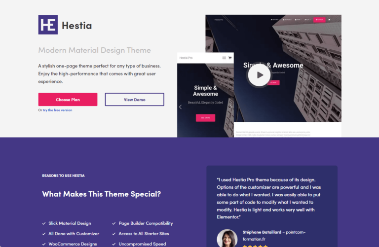 a modern material design theme