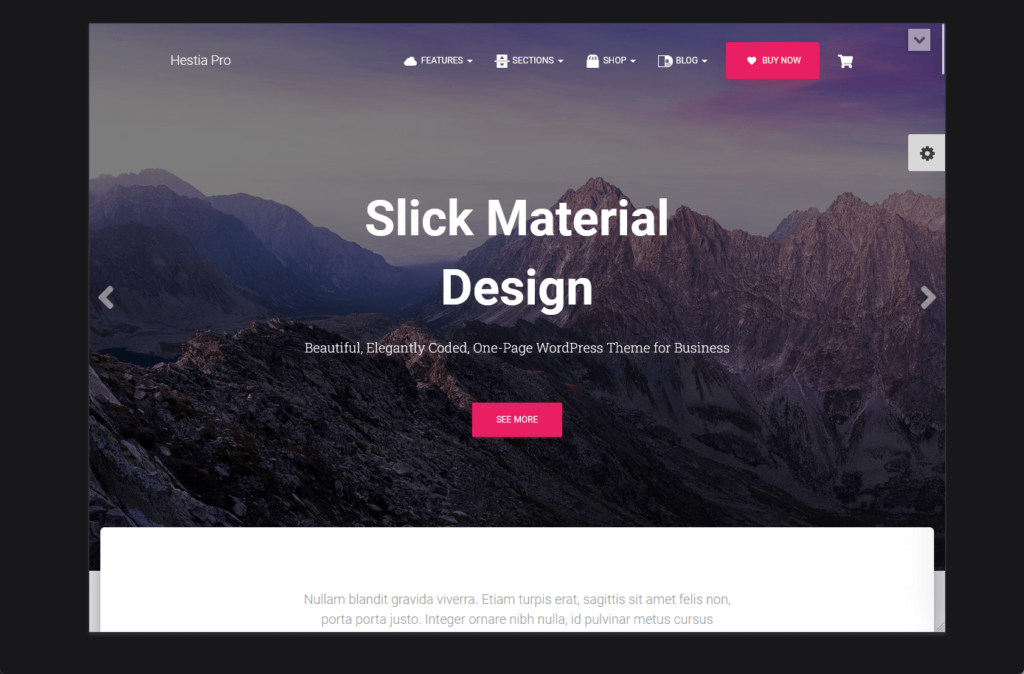 example of a hestia pro demo site