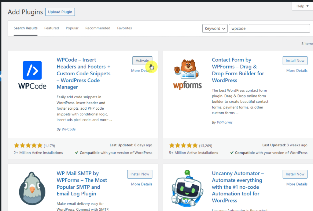 install and activate the post snippets plugin