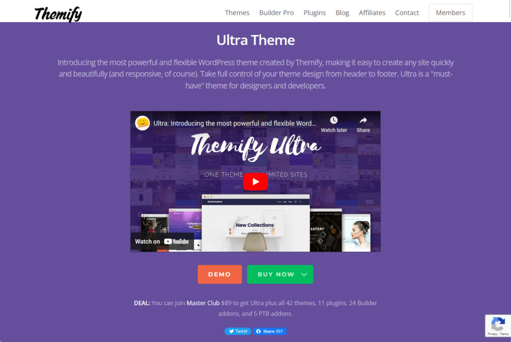 ultra theme - the most powerful and flexible wordpress theme created by themify