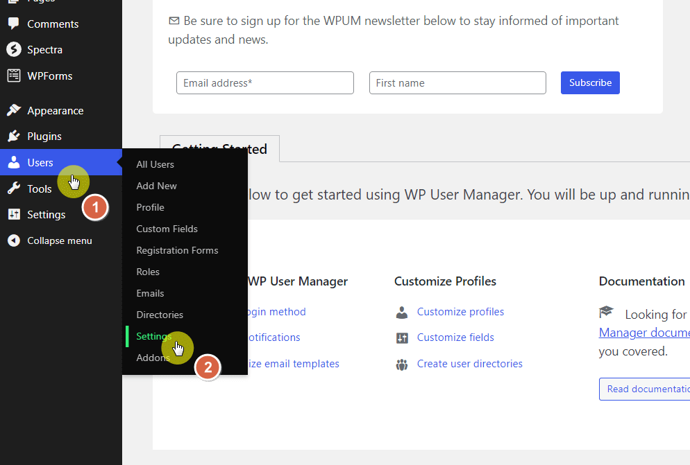 go to the settings page of the plugin