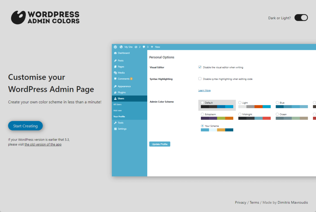 create your own color scheme in less than a minute