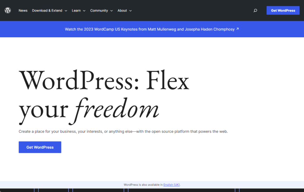 wordpress: flex your freedom