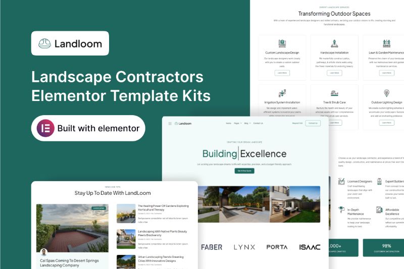 LandLoom - Landscape Contractors Elementor Template Kit