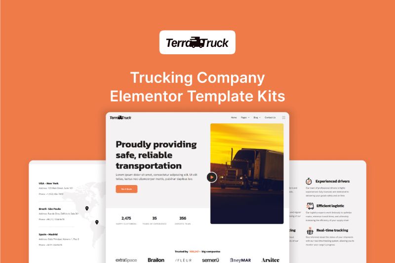 Terratruck - Trucking Company Elementor Template Kit