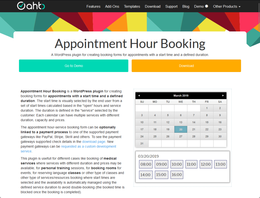 ahb: plugin for creating booking forms