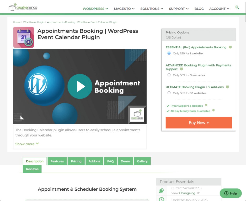 appointment booking: wordpress event calendar plugin