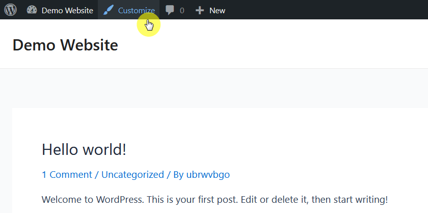 customize button on the top toolbar