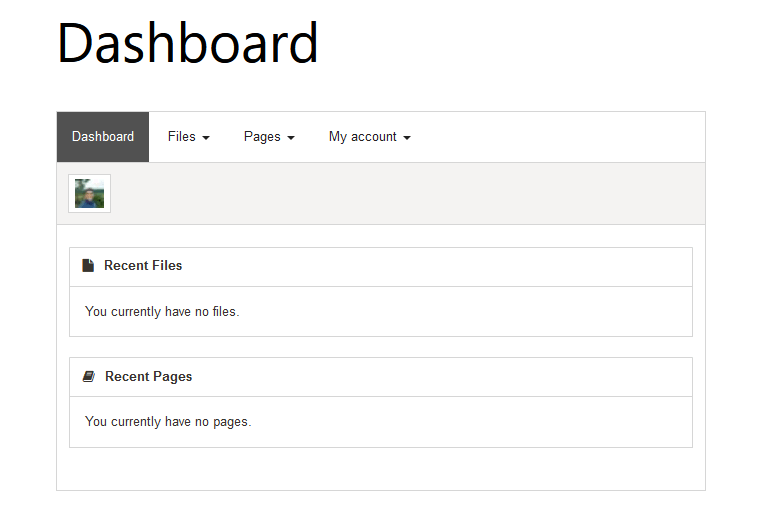 wp customer area creates a dashboard page