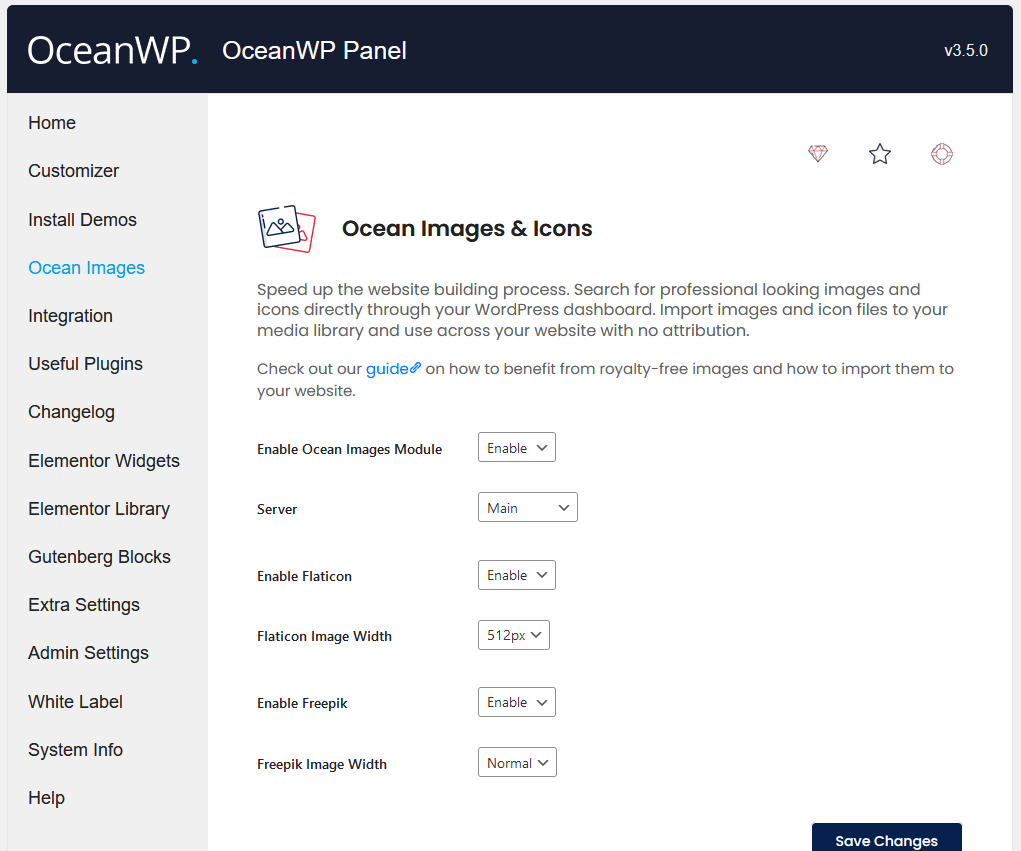 enable ocean images module