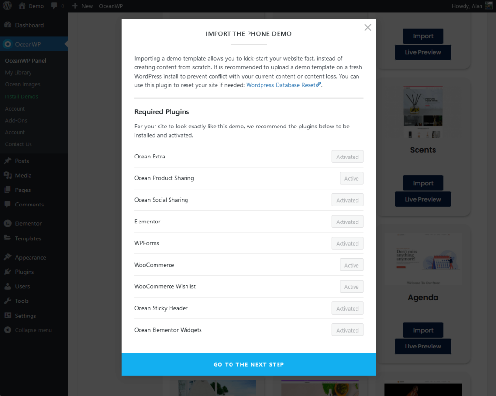 install and activate the required plugins