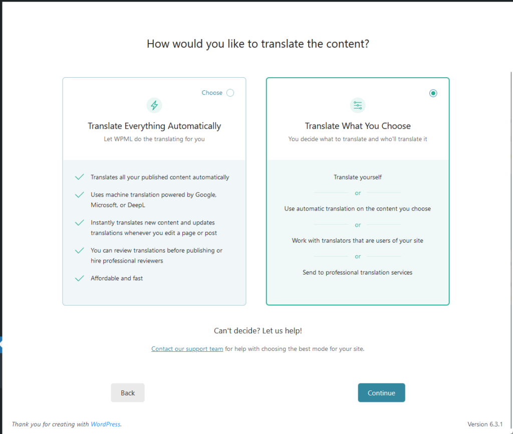 how would you like to translate the content