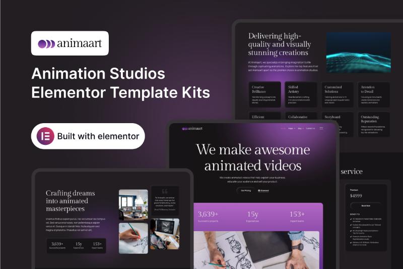 AnimaArt - Animation Studios Elementor Template Kit