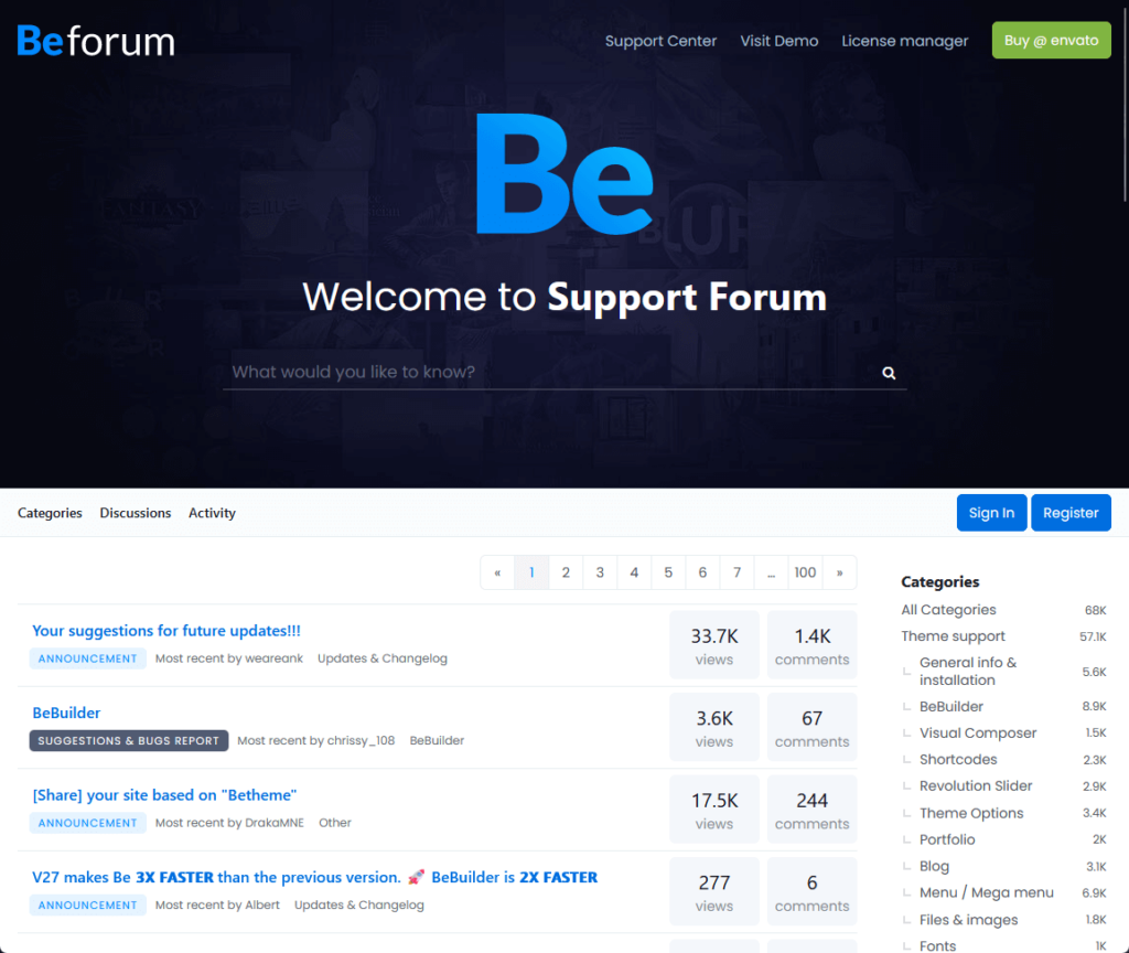 welcome to support forum by betheme