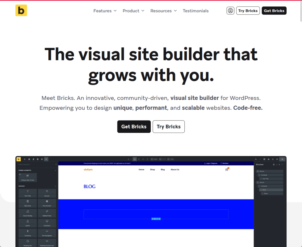 Bricks: The visual site builder that grows with you