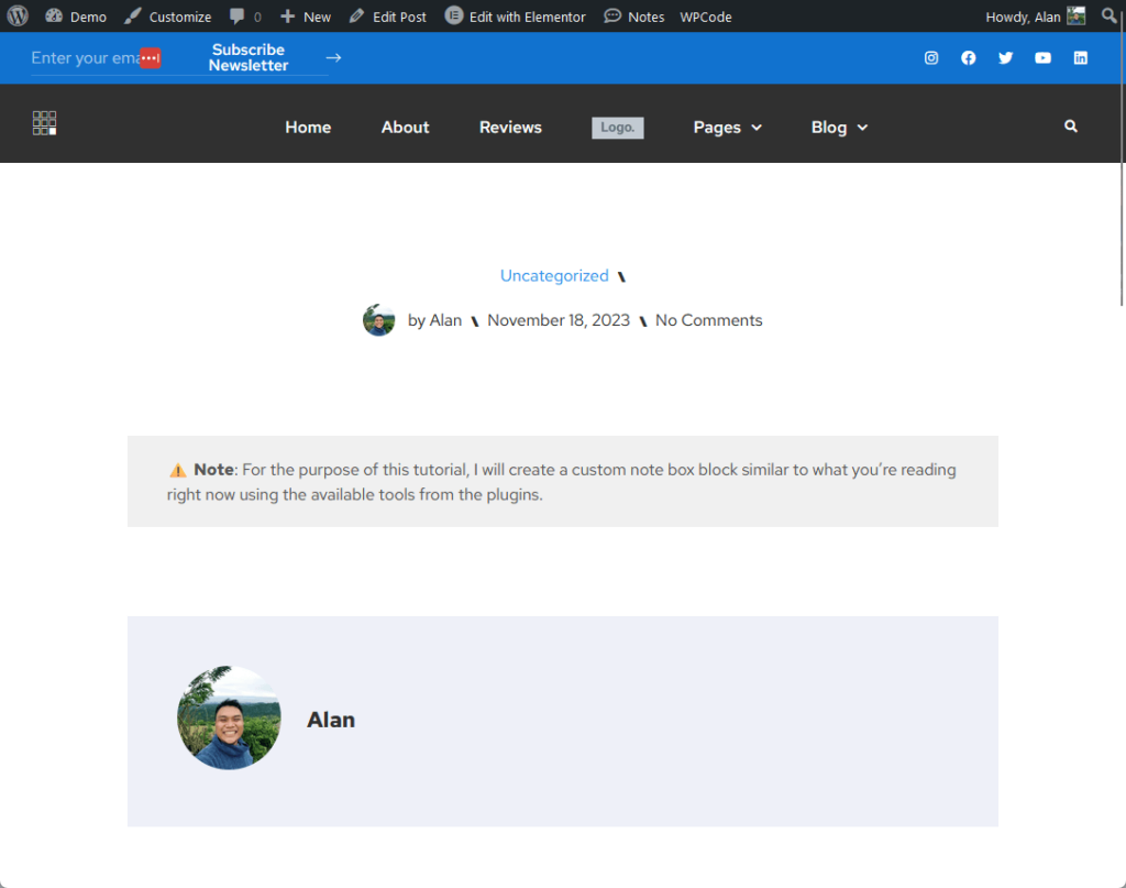 the custom block from wpcode looks a little better