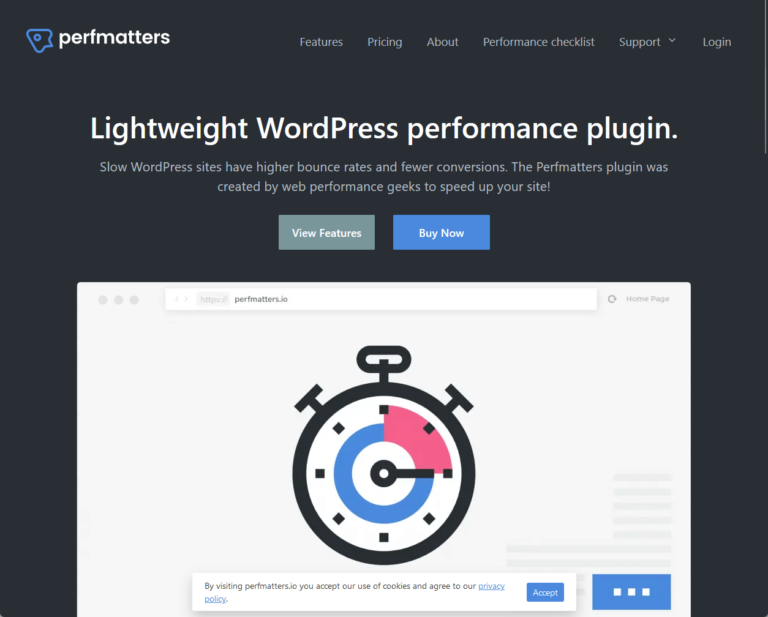 Perfmatters: Lightweight WordPress performance plugin